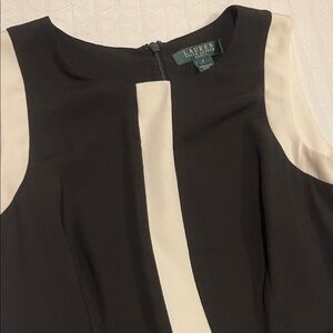 Lauren Ralph Lauren Black and Cream Sleeveless Dress